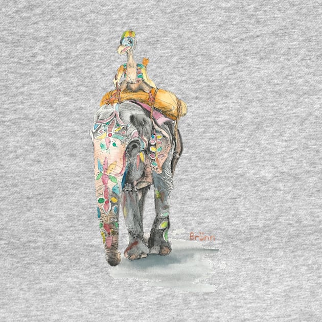 Dodo rides an elephant mug teeshirt sticker magnet apparel by The Dodo Gallery